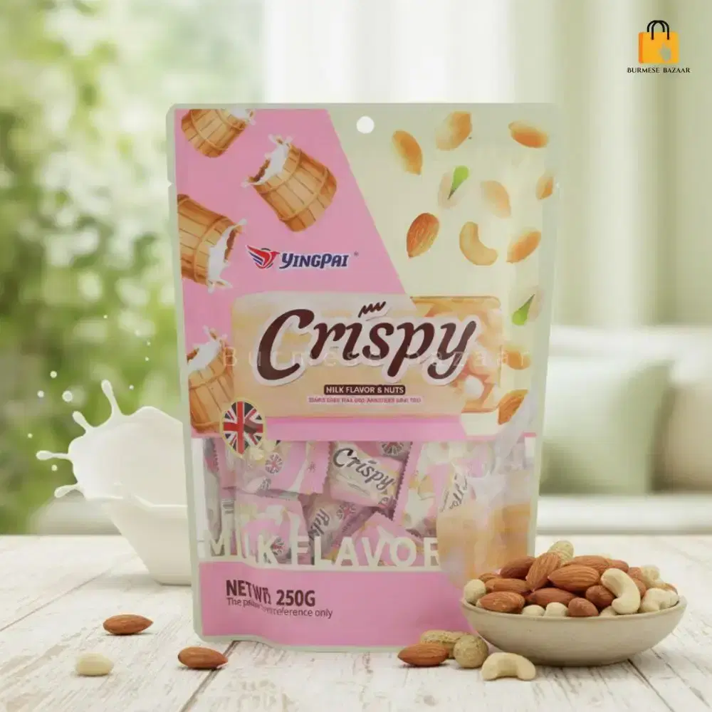 Crispy Milk Flavor & Nuts 250g – Creamy Nutty Snack | Burmese Bazaar
