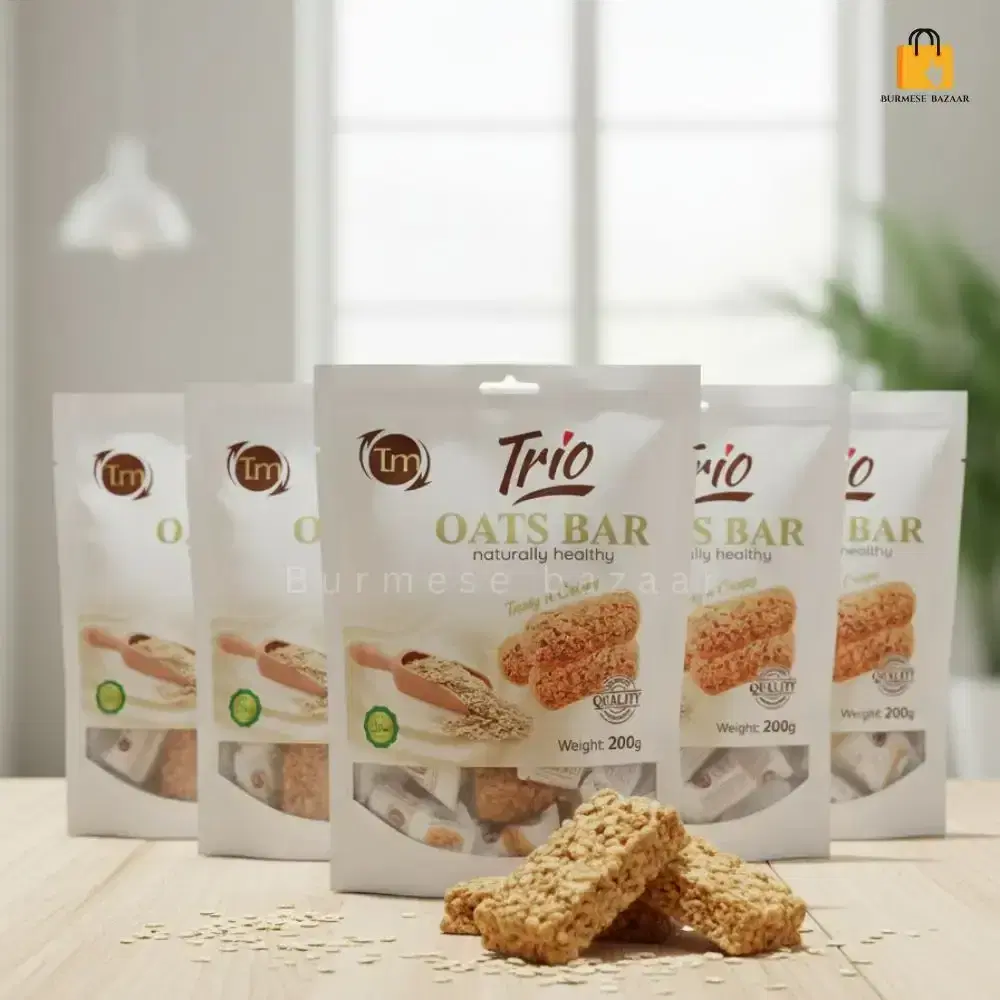 Trio Chocolate Oats Bar 200g – Healthy Energy Snack | Burmese Bazaar